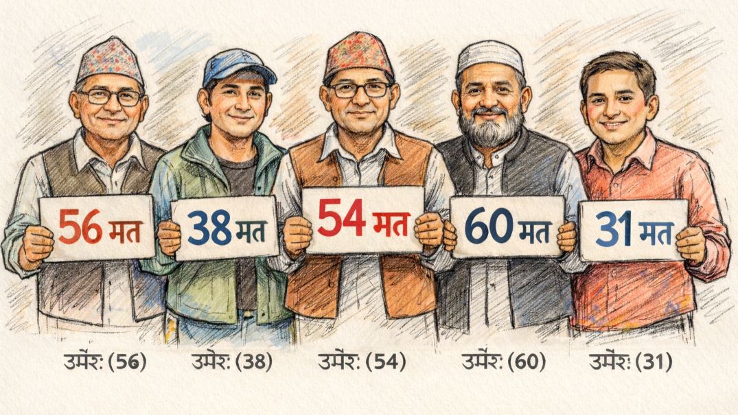 कोशीमा ५ उम्मेदवारलाई उमेर जति भोट !