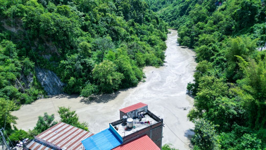 ड्रोनबाट देखिएको धादिङको गल्छीको बाढीग्रस्त क्षेत्र (तस्बिरहरू)